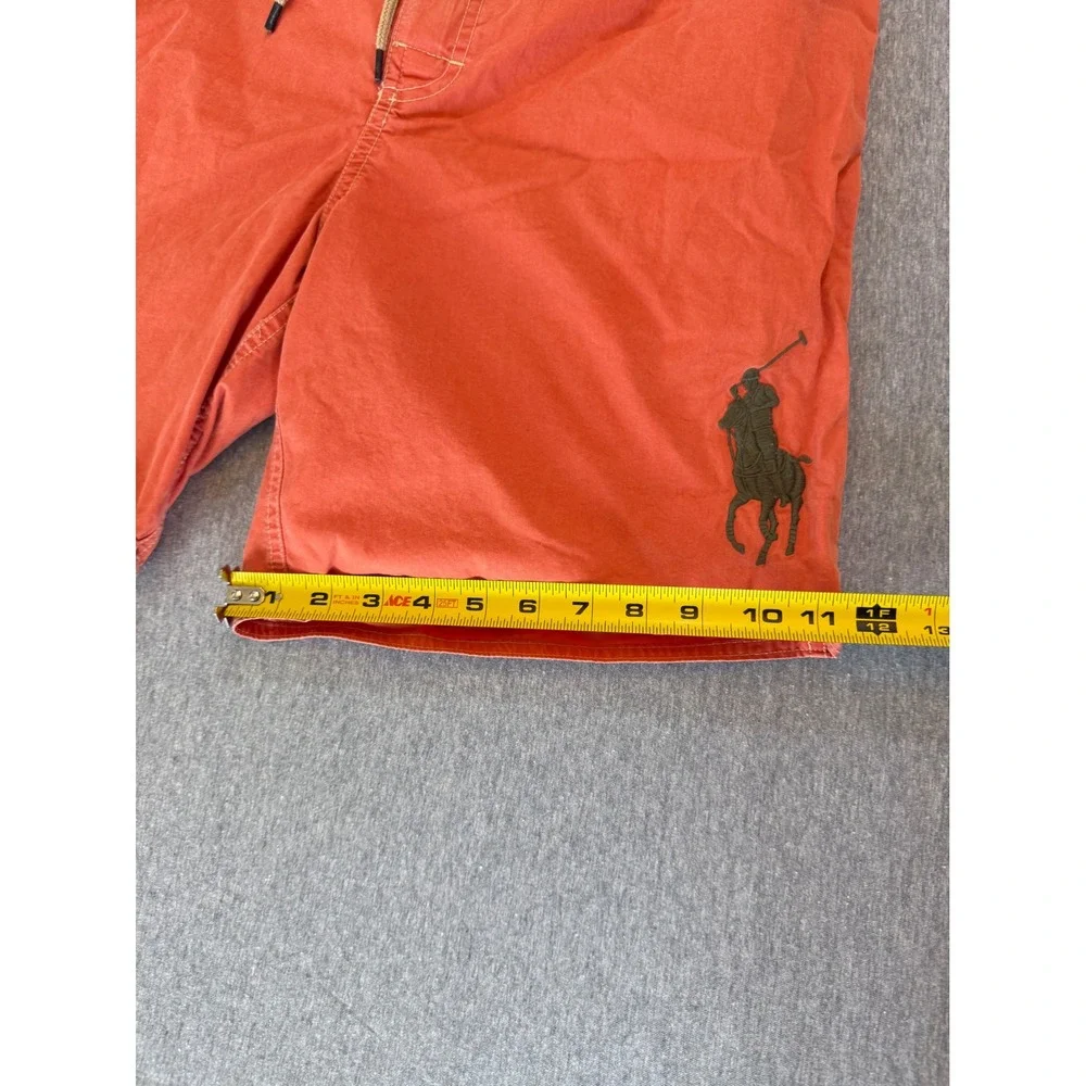 Polo Ralph Lauren Big Pony Swim Trunks Orange Green Logo Mens Large Board Shorts